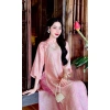 Áo dài tơ tằm cổ truyền thống vai 3 khuy, tay lỡ form xuông, đẹp dịp Tết - 1.45 triệu 3