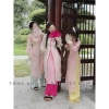 Áo dài tơ thêu 4 tà xẻ trước, cổ viền nhiều màu - Siêu xinh Tết, giá 365k giảm từ 449k 3