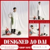 Áo dài trắng nam cổ gấm hoạ tiết - Thanh lịch, may mắn cho Tết 2.024