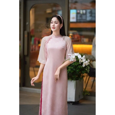 Áo Dài Truyền Thống Đỏ Hồng Thanh Lịch Giá 550k, Giảm Đặc Biệt, Phong Cách Lễ Hội 5