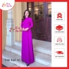 Áo dài truyền thống lụa Mỹ màu tím Huế trơn - Giá ưu đãi 220k (Giá gốc 277k)