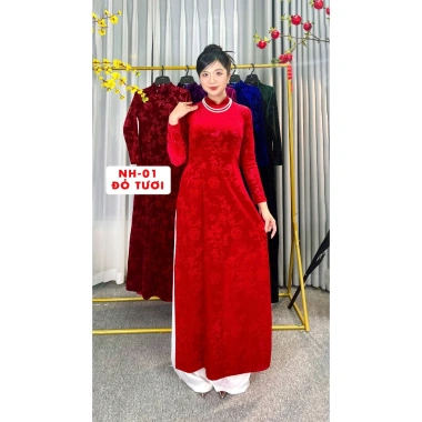 Áo Dài Truyền Thống Mẹ Trung Niên Set 2 Tà Nhung Hoa Co Giãn, Cổ Cao 2cm Vitaly - 88.000 10 Áo Dài Truyền Thống Mẹ Trung Niên Set 2 Tà Nhung Hoa Co Giãn, Cổ Cao 2cm Vitaly - 88.000 10