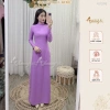 Áo dài truyền thống tím hoa cà hồng Chaang May ADC592, lụa 4 tà co giãn, giảm 20% 7