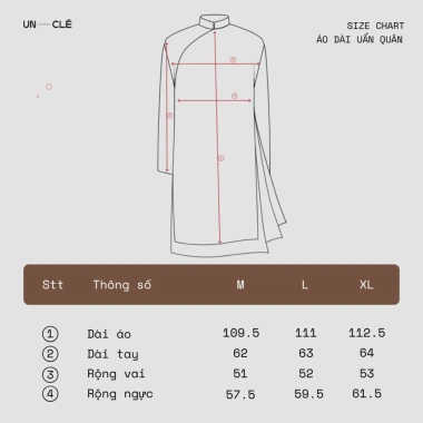 Áo dài UNCLÉ Uẩn Quân phối tà vải hoạ tiết chìm – Thiết kế tinh tế, sang trọng cho Tết 2.026, giá 3.08 triệu (giảm 23%) – đặc biệt dành cho phụ nữ hiện đại