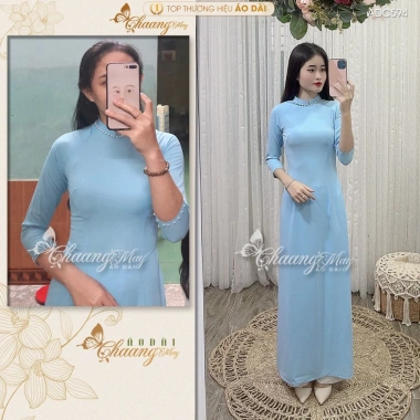 Áo Dài Xanh Biển Chaang ADC594 May Sẵn Đính Ngọc Cổ Tay Vải Lụa Cao Cấp - 261.124₫ 2 Áo Dài Xanh Biển Chaang ADC594 May Sẵn Đính Ngọc Cổ Tay Vải Lụa Cao Cấp - 261.124₫ 2