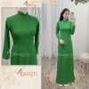 Áo Dài Xanh Lá Truyền Thống ADC591 Lụa Thái Cổ Sen Cao Tay Dài Giá 261k - May Sẵn