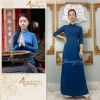 Áo Dài Xanh Navy Cổ Vịt May Sẵn 2 Tà Thuyền Thống Lụa Đẹp Giá 261.124 VND 4
