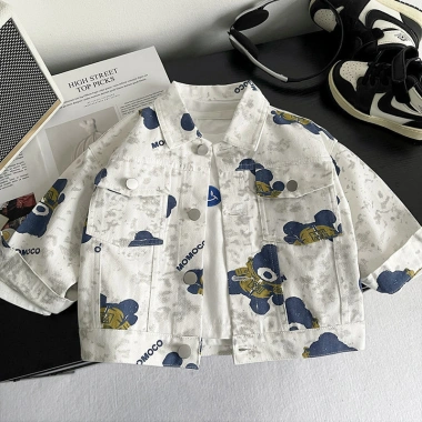 Áo Denim bé trai 2-6 tuổi mùa xuân thoáng mát, nhẹ khí, phiêu lưu Malaysia