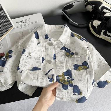 Áo Denim bé trai 2-6 tuổi mùa xuân thoáng mát, nhẹ khí, phiêu lưu Malaysia