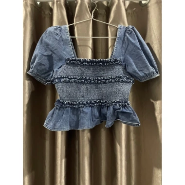 Áo denim eo bao chun size S, giá chỉ 250.000đ, khuyến mãi giảm 50k