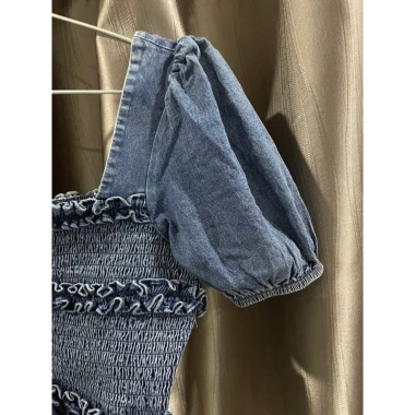 Áo denim eo bao chun size S, giá chỉ 250.000đ, khuyến mãi giảm 50k 4 Áo denim eo bao chun size S, giá chỉ 250.000đ, khuyến mãi giảm 50k 4