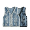 Áo denim thêu sequin style Trung Quốc – Vest nữ không tay đa năng, thời trang 2