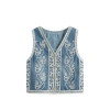 Áo denim thêu sequin style Trung Quốc – Vest nữ không tay đa năng, thời trang 7