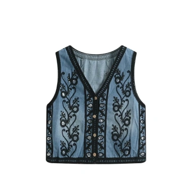 Áo denim thêu sequin style Trung Quốc – Vest nữ không tay đa năng, thời trang 10 Áo denim thêu sequin style Trung Quốc – Vest nữ không tay đa năng, thời trang 10