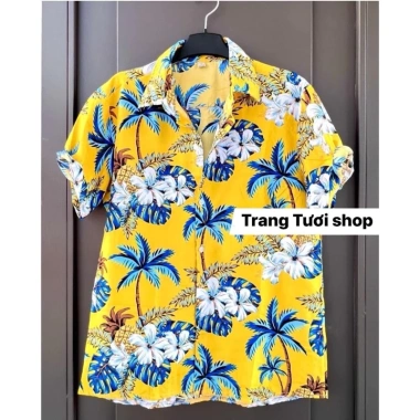 Áo đi biển cây dừa cho gia đình – Áo sơ mi nam nữ, vải nhẹ thoáng mát, giảm giá 58.500₫ | Trang Tươi Shop 3