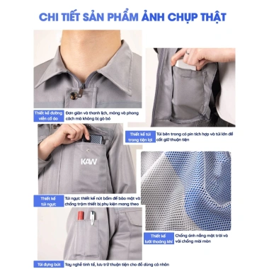 Áo điều hòa KAW cao cấp, UV, chống nóng, quạt làm mát, pin trâu 12h - 1.978.000₫ 3