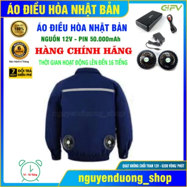 Áo Điều Hòa Nhật Bản 12V Pin 50.000mAh - Quạt Gió Làm Mát, Chống Nắng, Bảo Hộ Lao Động Nam Nữ 4 Áo Điều Hòa Nhật Bản 12V Pin 50.000mAh - Quạt Gió Làm Mát, Chống Nắng, Bảo Hộ Lao Động Nam Nữ 4