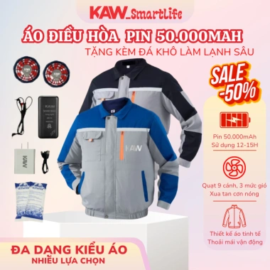 Áo Điều Hòa SWI Công Nghệ Cao Pin 50.000mAh, Quạt 9 Cánh, Chạy 10‑15h, Chống Nắng Nóng UV – 342.000₫