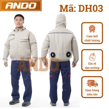 Áo điều hòa vải kaki không pin không quạt, có mũ trùm - Giá chỉ 182.000 VND 6
