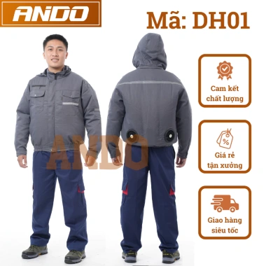 Áo điều hòa vải kaki không pin không quạt, có mũ trùm - Giá chỉ 182.000 VND 9