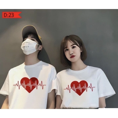 Áo Đôi Nam Nữ Cotton Mềm Mịn In Tim - Áo Phông Cặp Giá Ưu Đãi 93.600₫