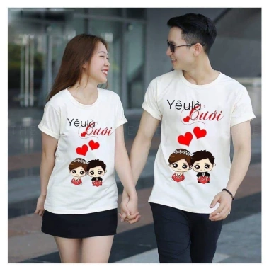 Áo Đôi Nam Nữ Cotton Mềm Mịn In Tim - Áo Phông Cặp Giá Ưu Đãi 93.600₫