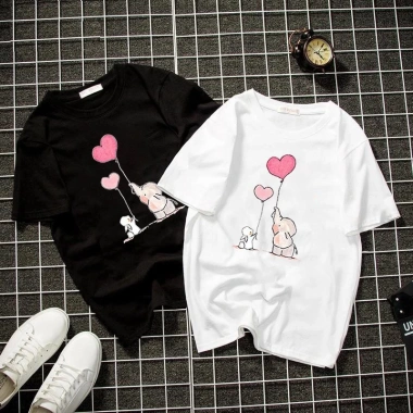 Áo Đôi Nam Nữ Cotton Mềm Mịn In Tim - Áo Phông Cặp Giá Ưu Đãi 93.600₫