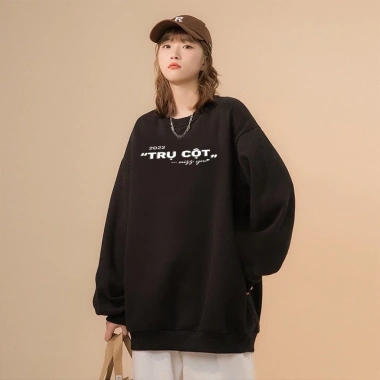 Áo đôi sweater Trụ Cột Nóc nhà đen trắng - Áo nỉ bông cặp hot trend, chỉ 146,020₫ 2