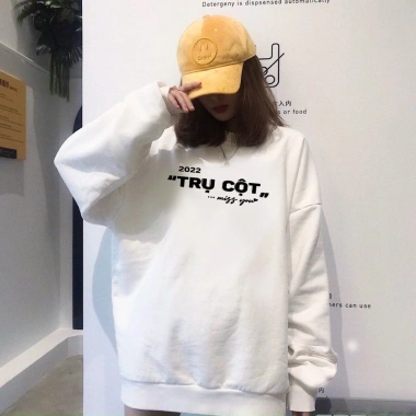 Áo đôi sweater Trụ Cột Nóc nhà đen trắng - Áo nỉ bông cặp hot trend, chỉ 146,020₫ 3
