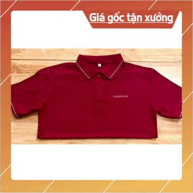 Áo đồng phục Agribank đỏ đô cao cấp sọc trắng - The Action, giảm giá 60.000 VND 3