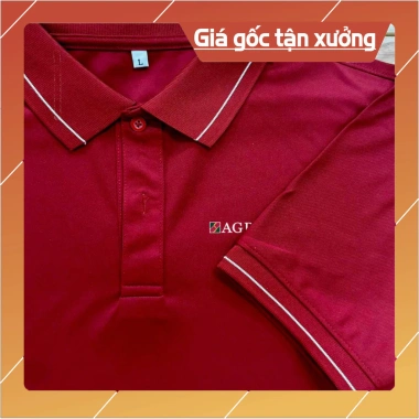 Áo đồng phục Agribank đỏ đô cao cấp sọc trắng - The Action, giảm giá 60.000 VND 5