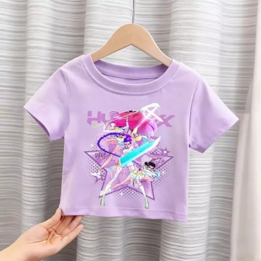 Áo Gái Thun Cotton Hình Hoạt Hình Ngắn Tay Cổ Tròn KPop Mùa Hè Giá 143.332 VND