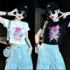 Áo Gái Thun Cotton Hình Hoạt Hình Ngắn Tay Cổ Tròn KPop Mùa Hè Giá 143.332 VND 6