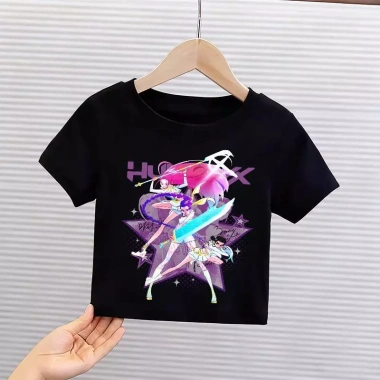 Áo Gái Thun Cotton Hình Hoạt Hình Ngắn Tay Cổ Tròn KPop Mùa Hè Giá 143.332 VND