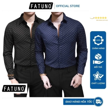 Áo Gấp Hộp Nam Vải Mềm Mát Chấm Bi Sơ Mi Công Sở Cao Cấp Không Nhăn Không Phai VNXK