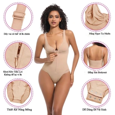 Áo Gen Định Hình Toàn Thân Khoá Kéo Bodysuit Nâng Mông Xiết Eo TT010 529.999đ