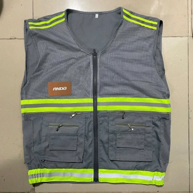 Áo ghi lê bảo hộ lao động cao cấp, bo chun 8 túi, màu chì - Giá chỉ 132.000 VND