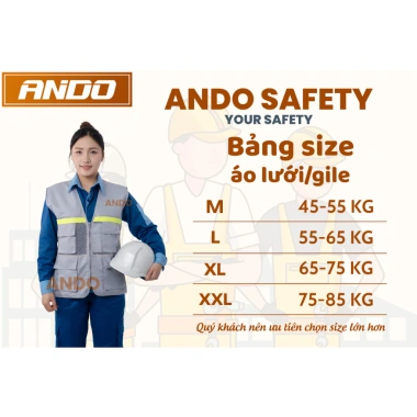 Áo ghi lê bảo hộ lao động cao cấp, bo chun 8 túi, màu chì - Giá chỉ 132.000 VND