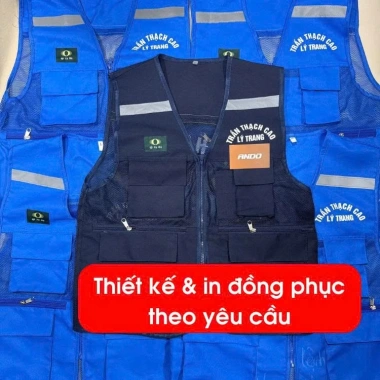 Áo ghi lê bảo hộ lao động gile phản quang 6 túi, 2 túi khóa ngang - Giá 80.000₫