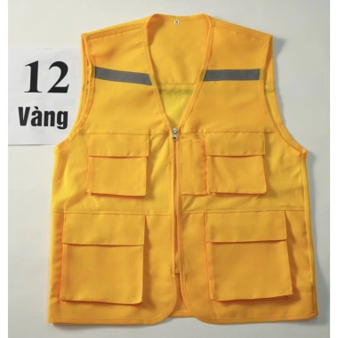 Áo ghi lê bảo hộ lao động phản quang 4 túi - Giá 70.000 VNĐ, chất liệu gile bền, an toàn cho công nhân 5