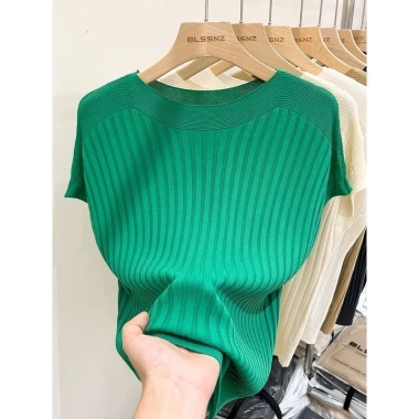 Áo ghi lê tay ngắn nữ mùa hè - Top sơ mi họa tiết nhẹ, giá chỉ 173.880₫ 4