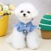 Áo gi-lê jeans váy công chúa cho mèo, vòng móc dây dắt dễ thương cho chó Teddy Poodle 3