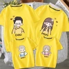 Áo gia đình 3-5 người màu xanh thun cotton dày dặn, họa tiết chipi dễ thương, mặc mát mẻ - chỉ 75.000₫ 2