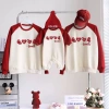 Áo Gia Đình Famistyle Nỉ Sweater Kem Tay Đỏ Hình 4 Trái Tim - 2 Da Cao Cấp, Mềm Mịn, Thoáng Khí, Giảm Giá 5