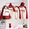 Áo Gia Đình Famistyle Nỉ Sweater Kem Tay Đỏ Hình 4 Trái Tim - 2 Da Cao Cấp, Mềm Mịn, Thoáng Khí, Giảm Giá 7