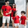Áo gia đình in hình Family thun cotton, size 8‑100kg, giảm giá 55k chỉ 55.000đ