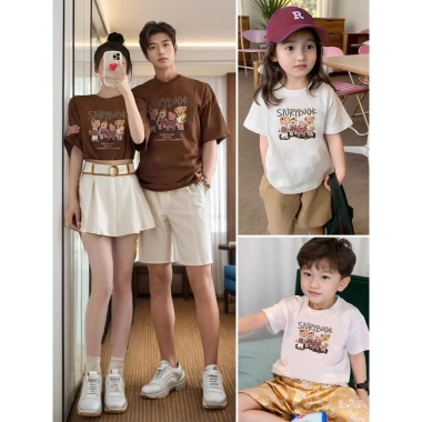 Áo gia đình Nhà Đăng STORYBOOK gấu cotton 100% co giãn 4C in bền, bảo hành in ấn - 123k giảm từ 159.9k