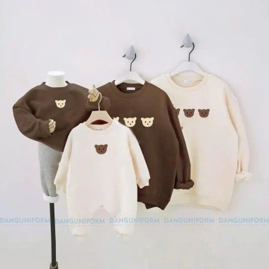 Áo gia đình Panda Nỉ Sweater gấu nhỏ 2 da cao cấp mềm mịn, thoáng khí, in bền đẹp 7
