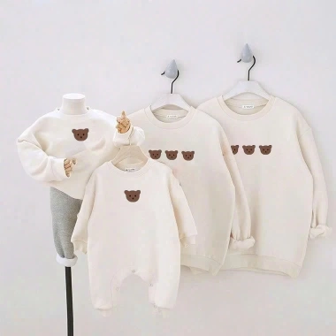 Áo gia đình Panda Nỉ Sweater gấu nhỏ 2 da cao cấp mềm mịn, thoáng khí, in bền đẹp 8