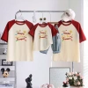 Áo gia đình Panda tay đỏ cotton 100% in chữ Make Life Sweet, mát mẻ, in bền - giá ưu đãi 152.460₫ 4